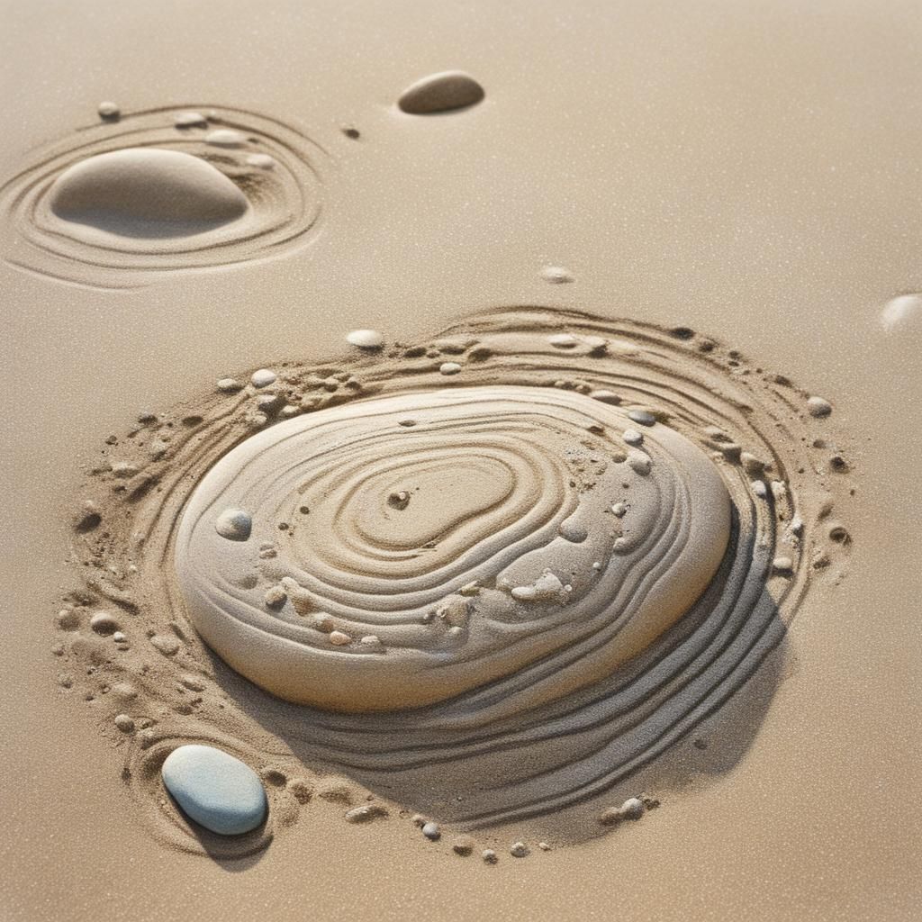 Adder Stone on Seashore in Pastel Graffiti Art