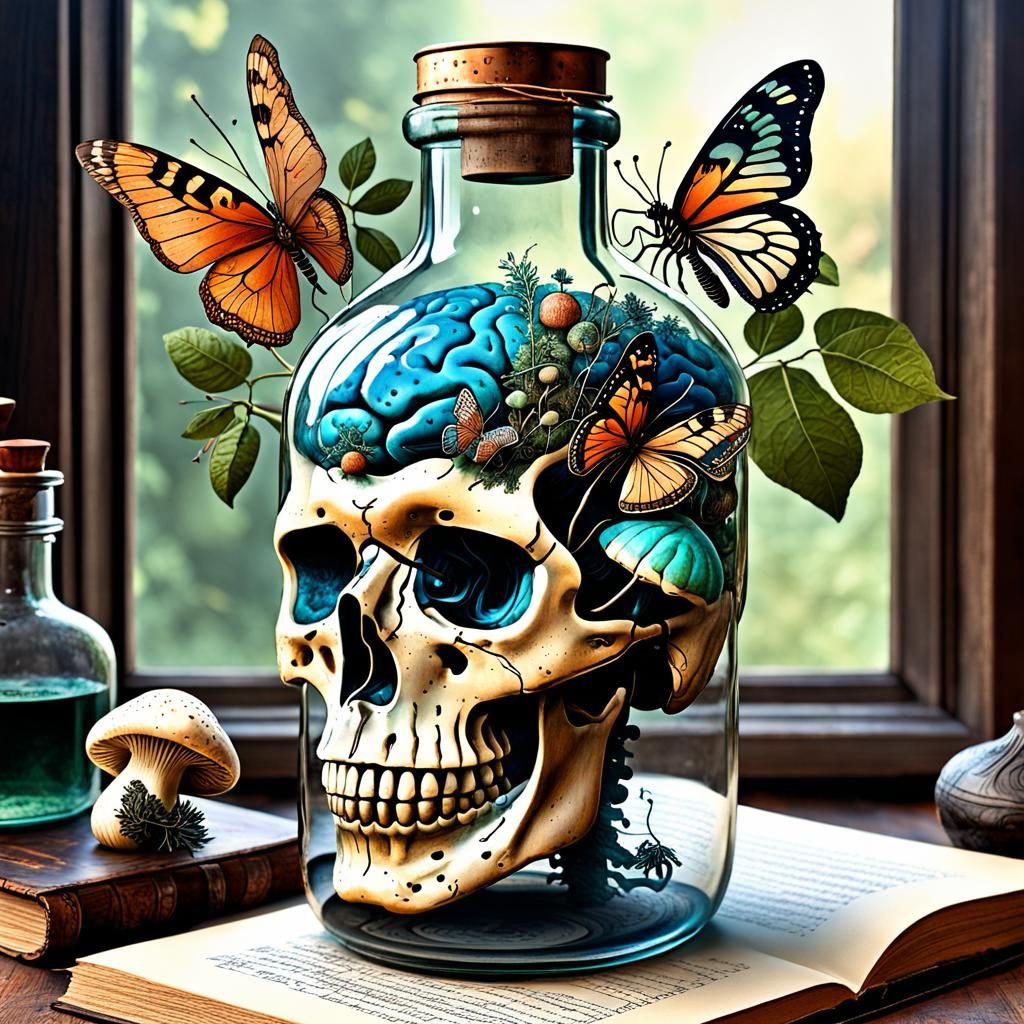 Brain in a Bottle: A 19th Century Print