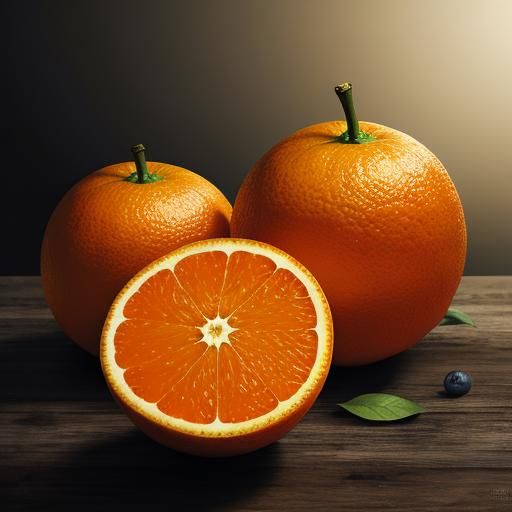 Hyperrealistic Orange Fruit in Sharp Focus