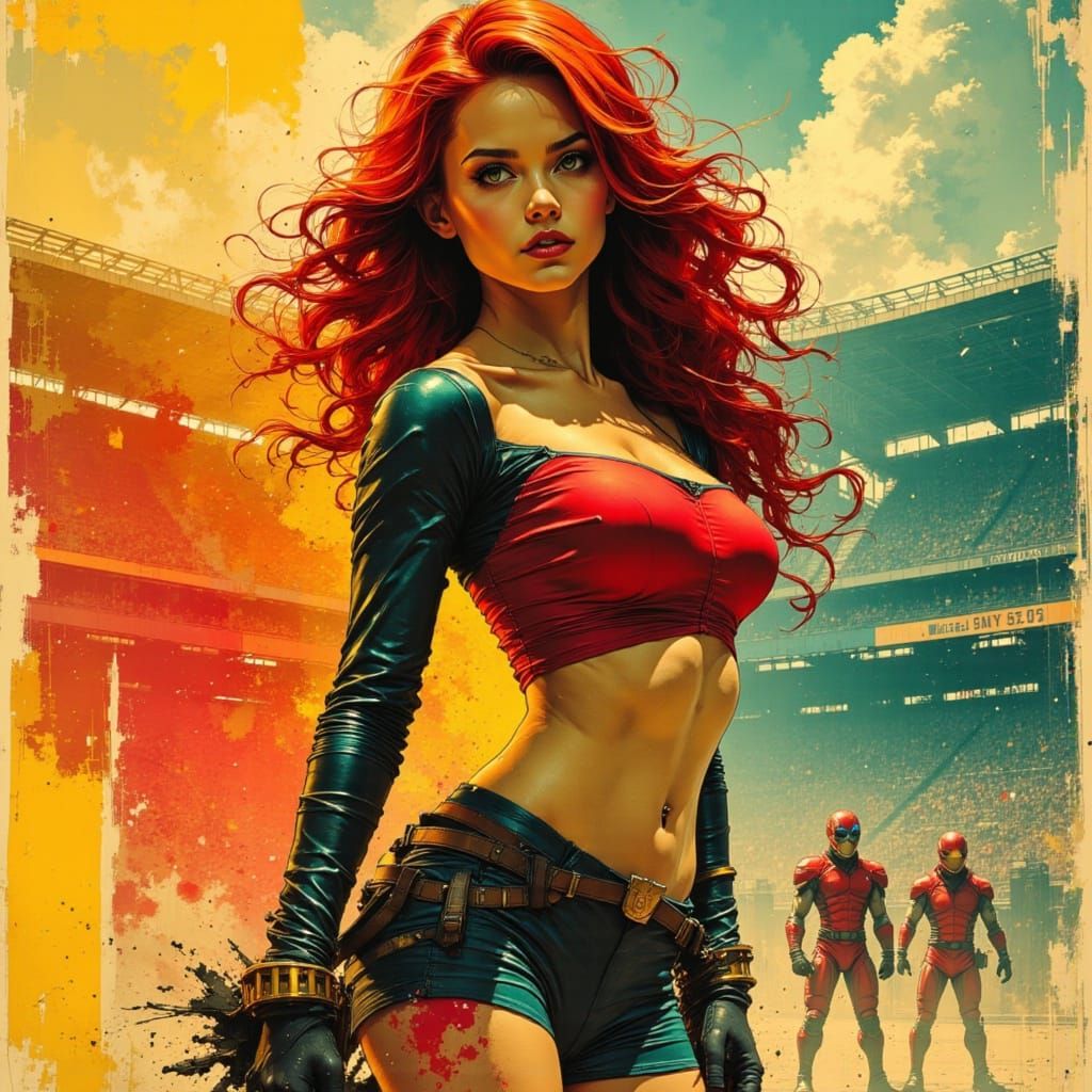 Tanya Roberts as Black Widow Pin-Up