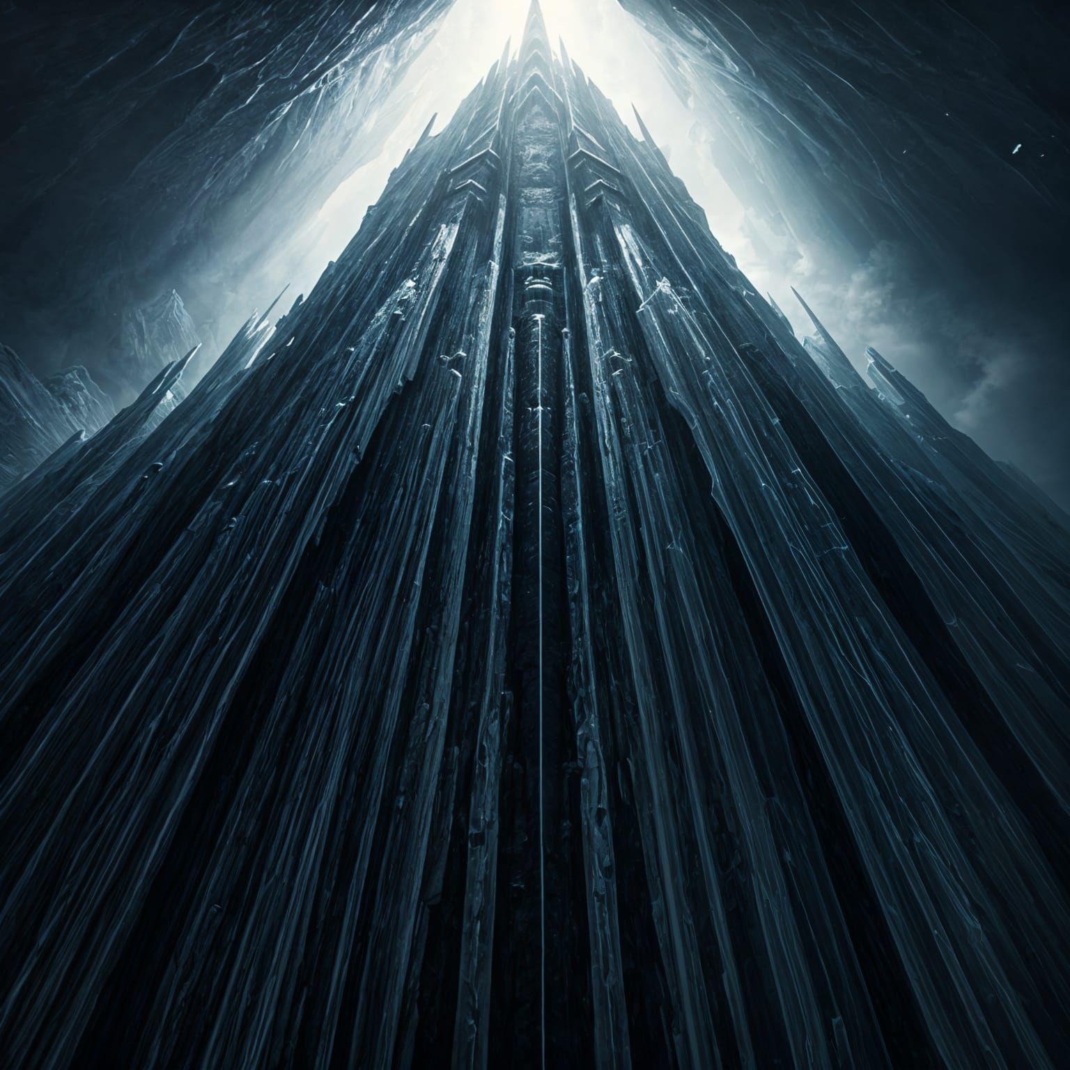 Gothic Glacier Fortress Rises from Winter Wilderness