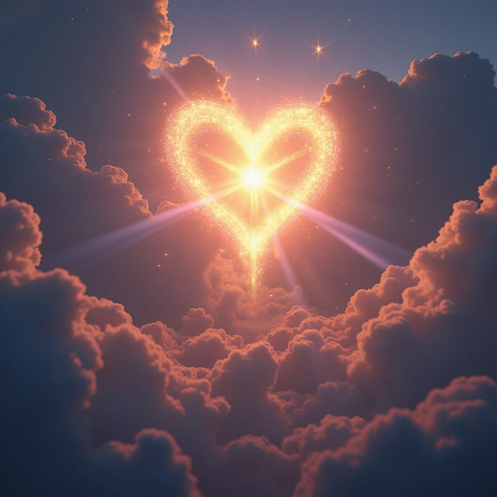 Sacred Heart of Jesus in Ethereal Starlight Dreamscape