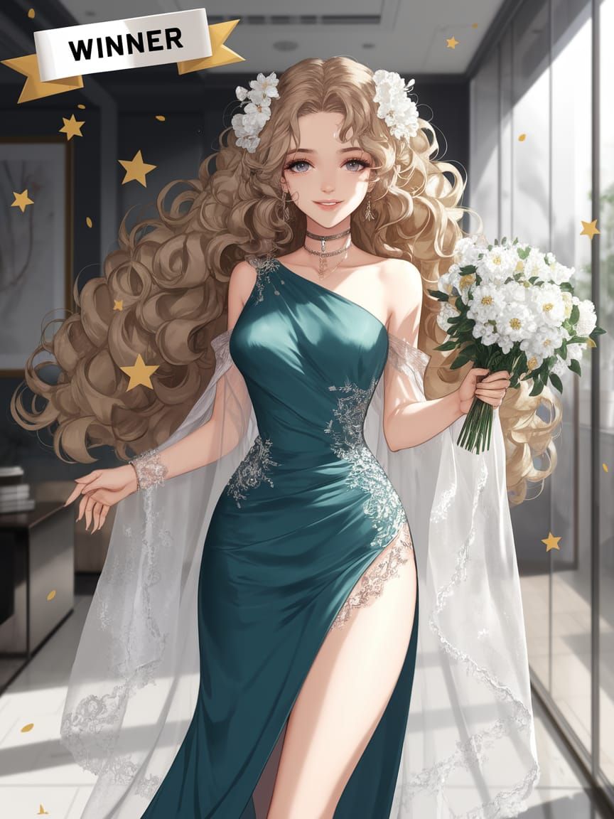 Elegant Anime Winner in Vibrant Colors