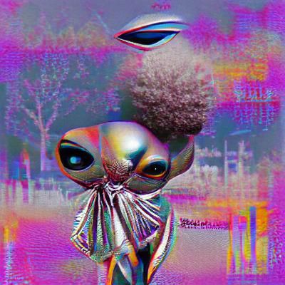 Surreal Extraterrestrial Landscape Under Colorful Sky