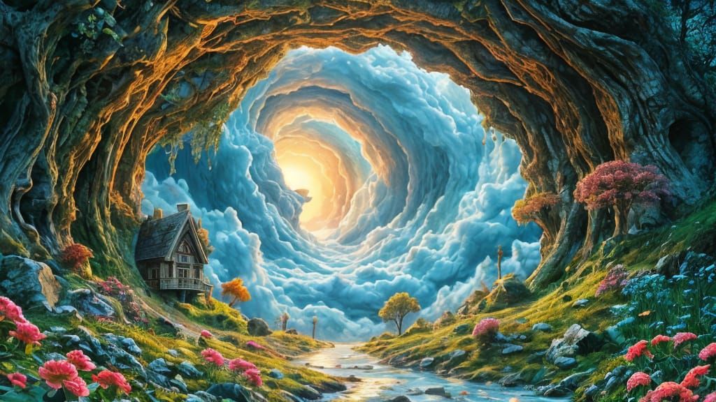 Ethereal Dreamscapes: A Surreal Blend of Seasons