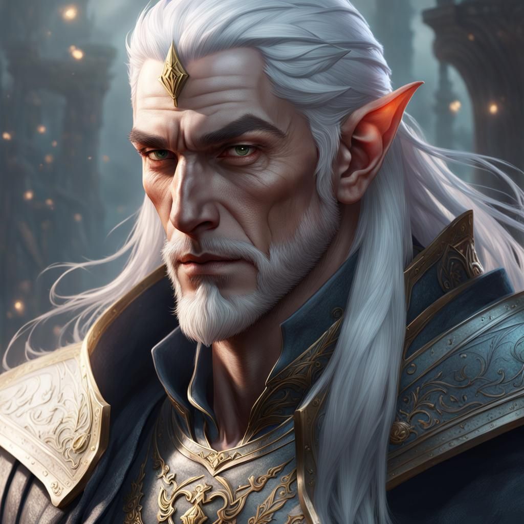Elf King Portrait in Hyperdetailed Digital Art