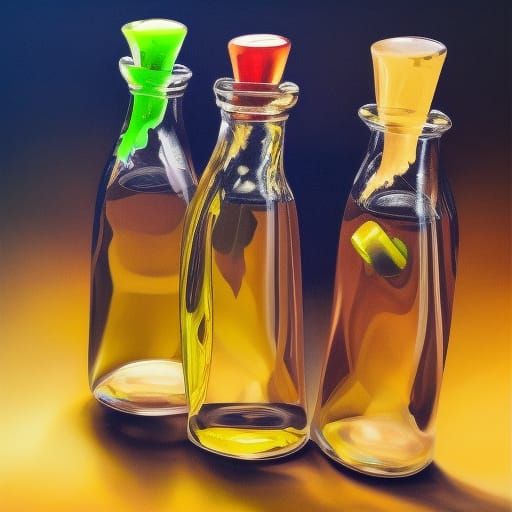 Hyperrealistic Oil and Vinegar Splash Art