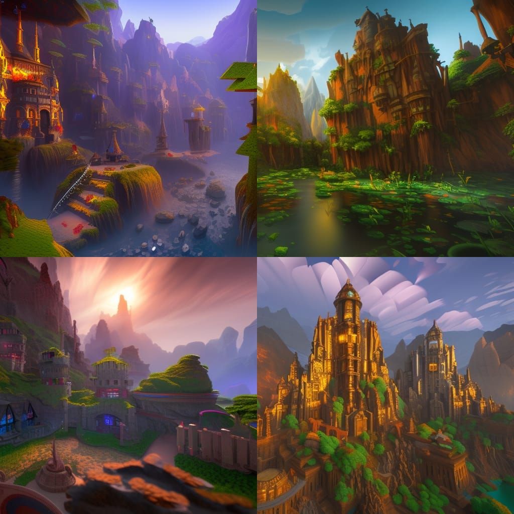 Detailed Roblox Matte Painting in Deep Color