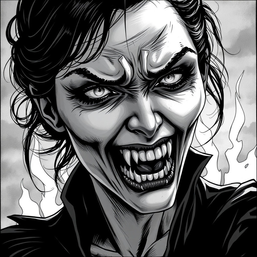 Ethereal Vampire Consumed by Morning Sun