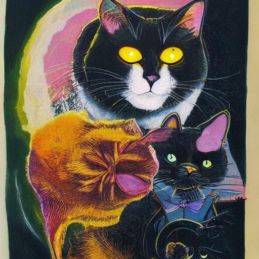 Atomic Cat Art: AI Generated Image