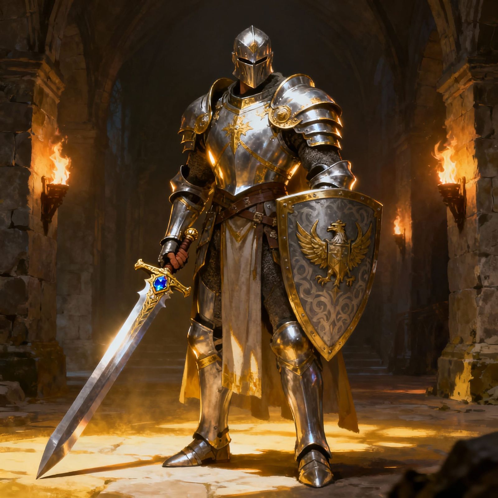 Heroic Paladin Standing Guard
