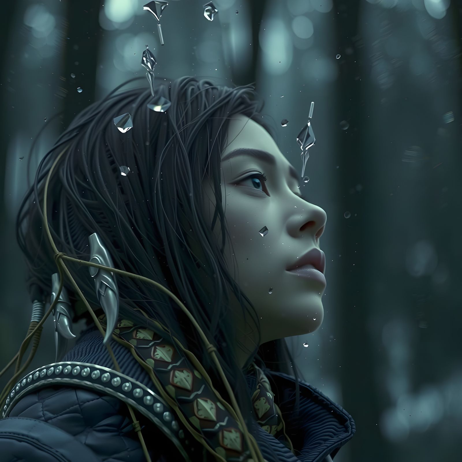 Ethereal Portrait in Triadic Colors