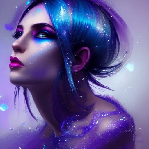 Girl with Glitter Makeup: Hyperdetailed Portrait