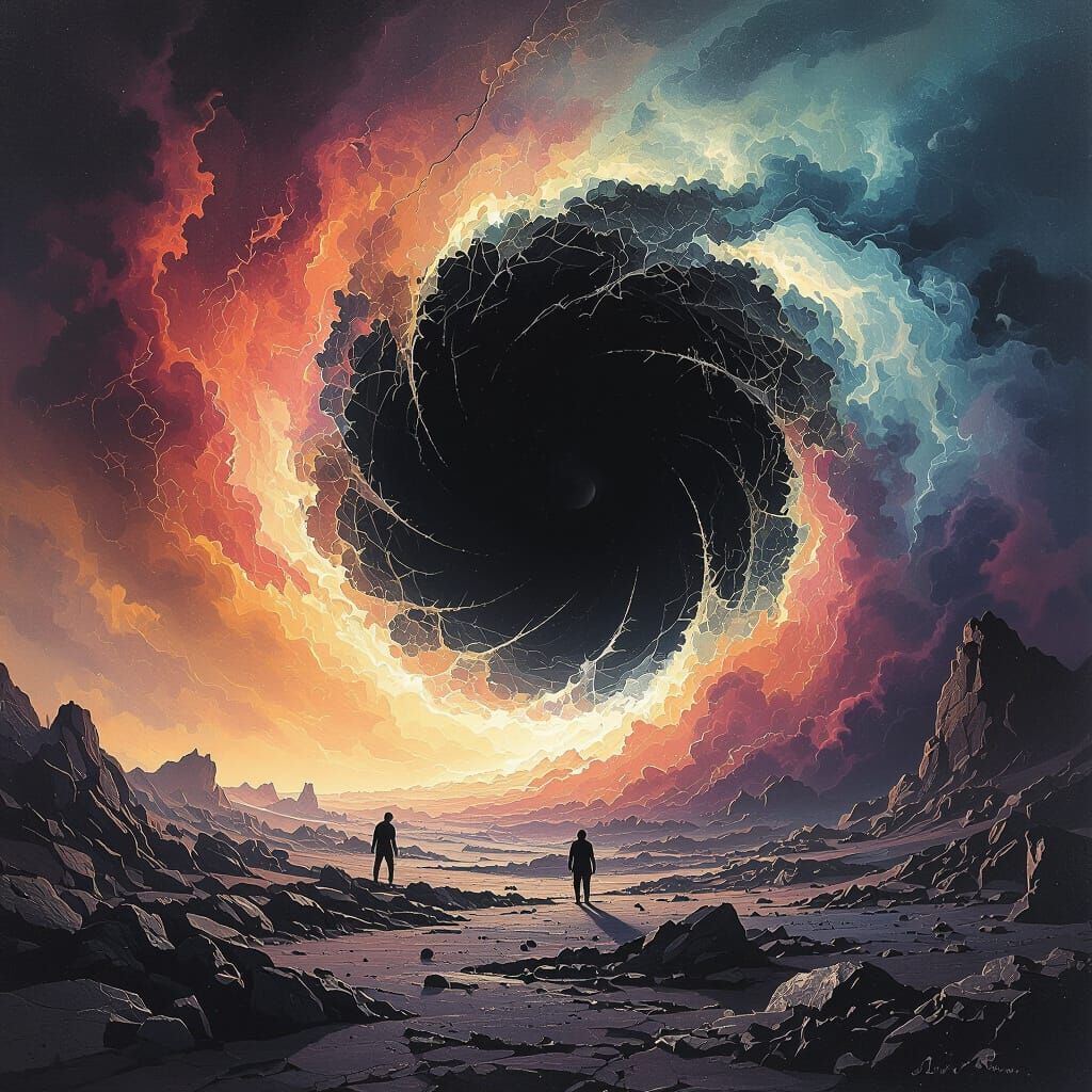 Cosmic Horror Vortex of Decaying Matter in High Contrast