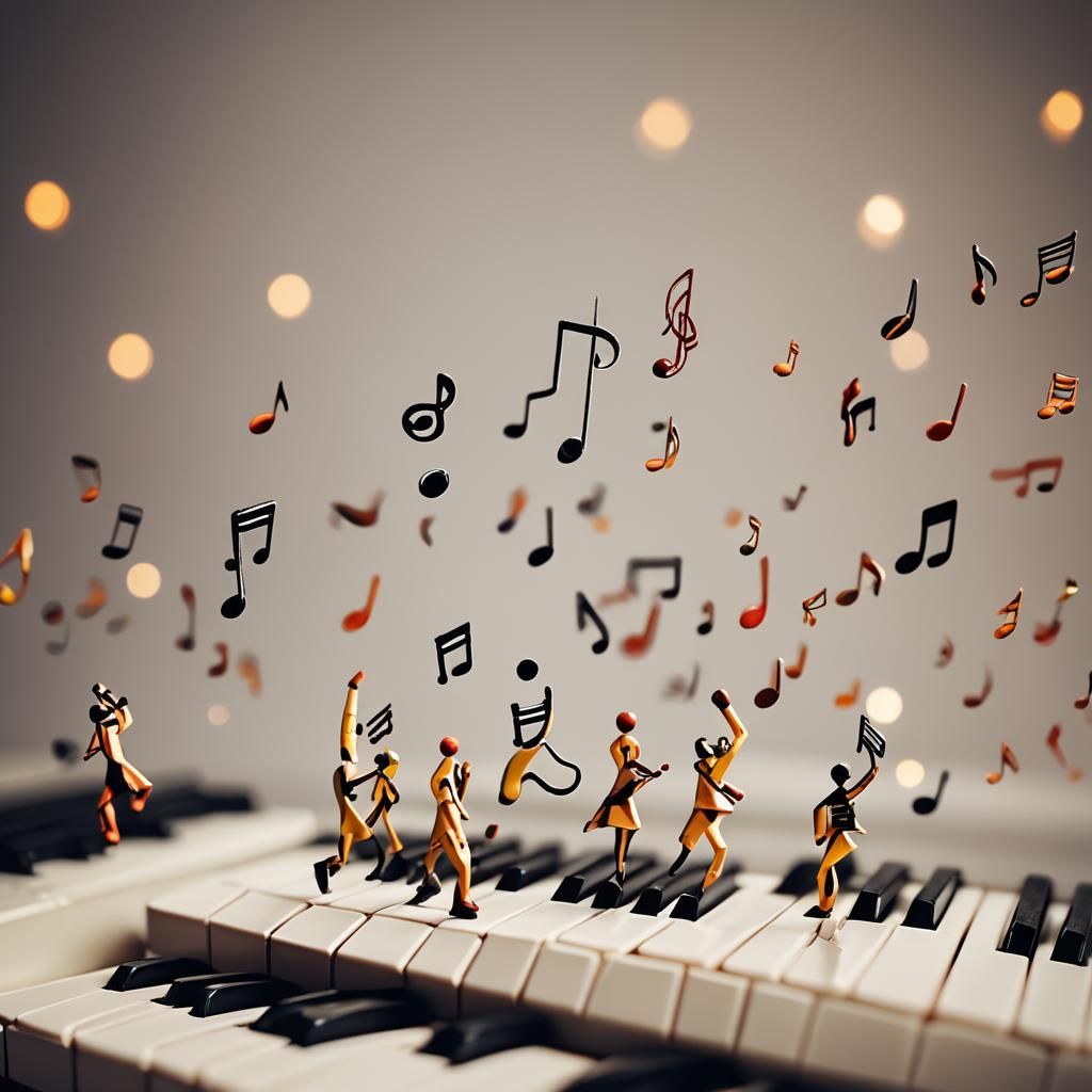 Music Notes Become Dancing People: Conceptual Photography