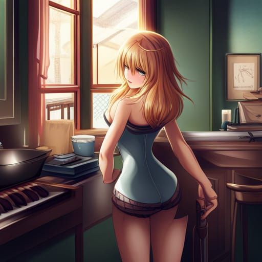 Anime Angel Girl From Behind