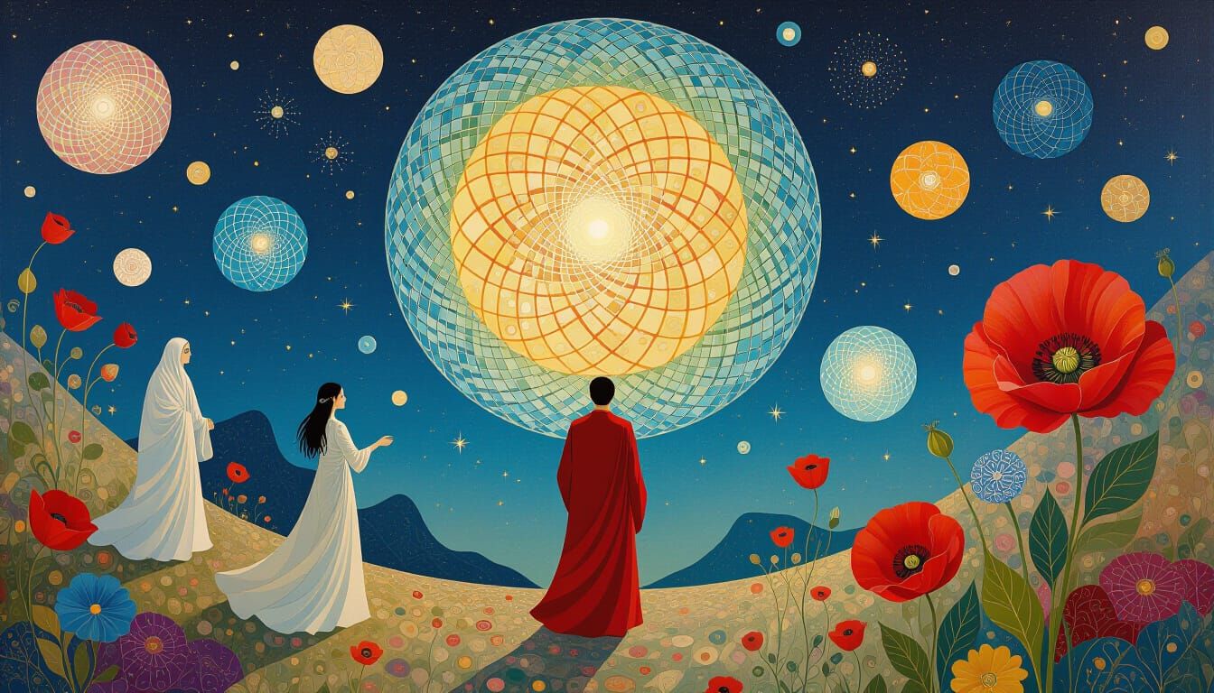 Psychedelic Sacred Geometry Utopia in Haeckel Style