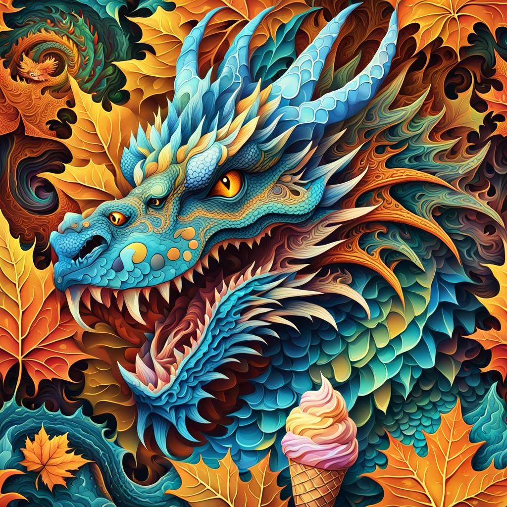 Dragon Eats Ice Cream: Abstract Fractal Art
