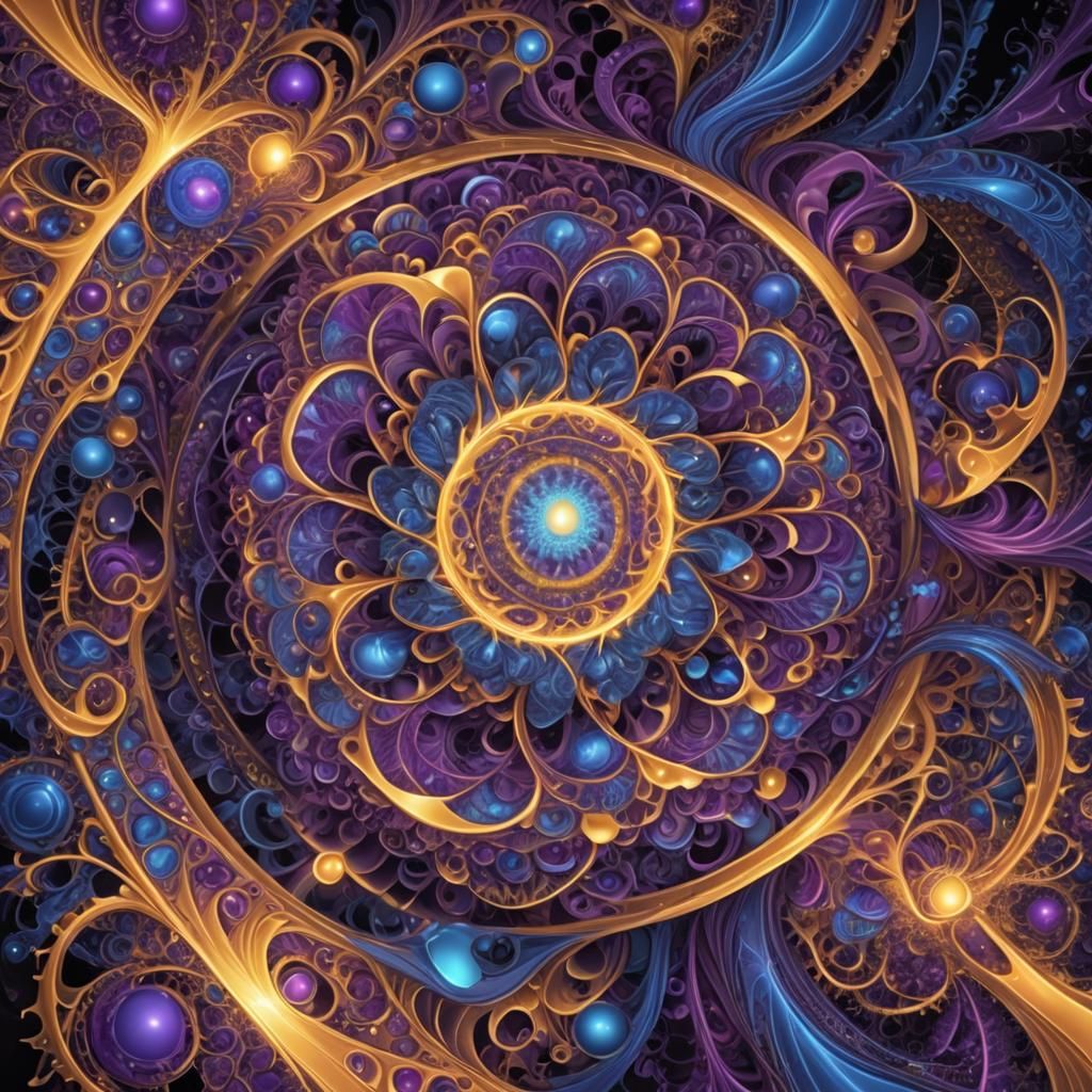 Glowing Fractal Fock Matrix in Quantum Vortex