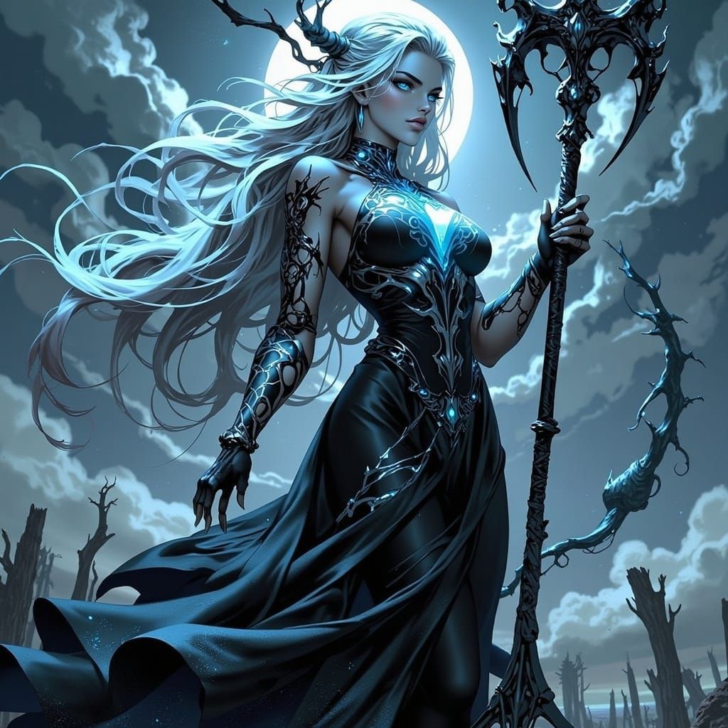 Majestic Demon Lord in Desolate Wasteland