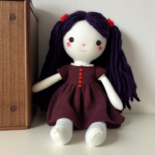 Cute Yarn Doll in Girl's Room: Cinematic Still