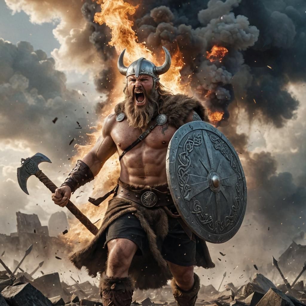 Fiery Aftermath: Debris and Smoke