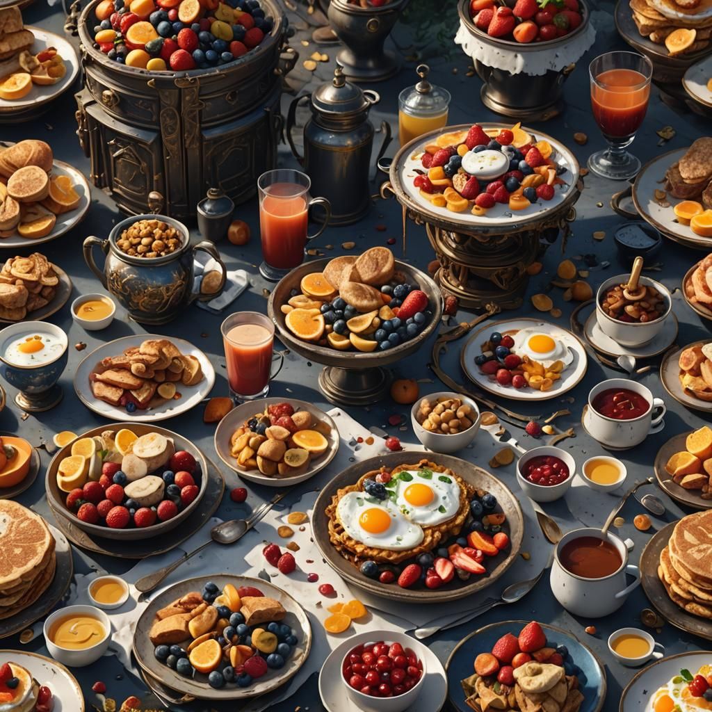 Detailed Breakfast Matte Painting in Unreal Engine
