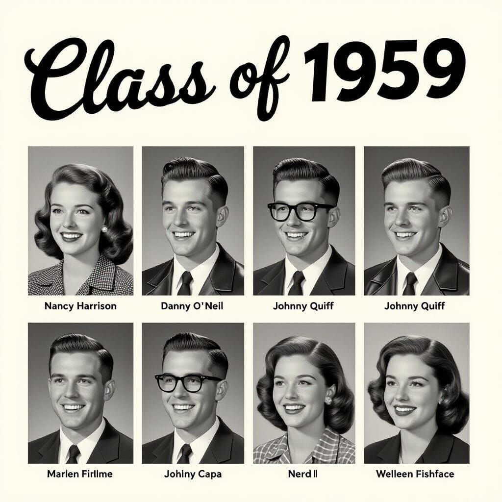 1950s Yearbook Page Featuring Class of 1959