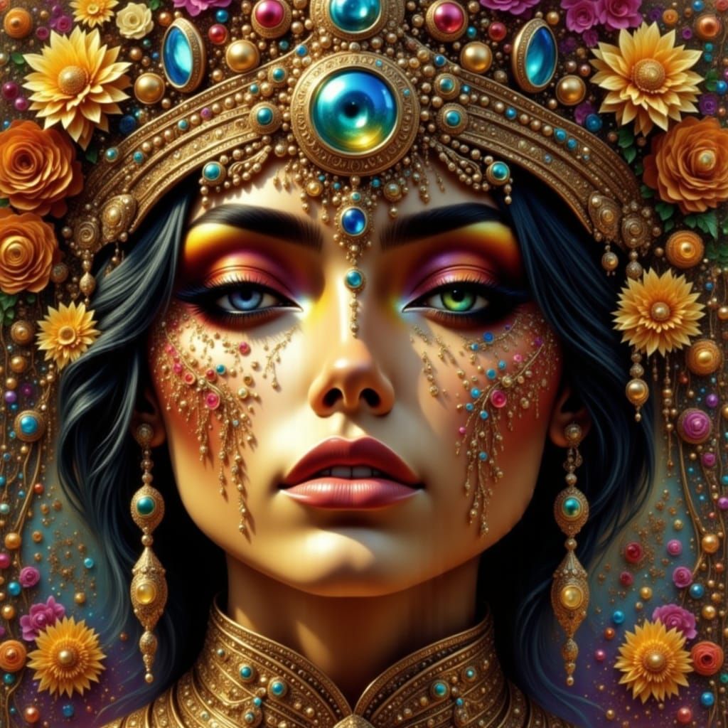 Abstract Feline Dreamscape in Mesmerizing Style