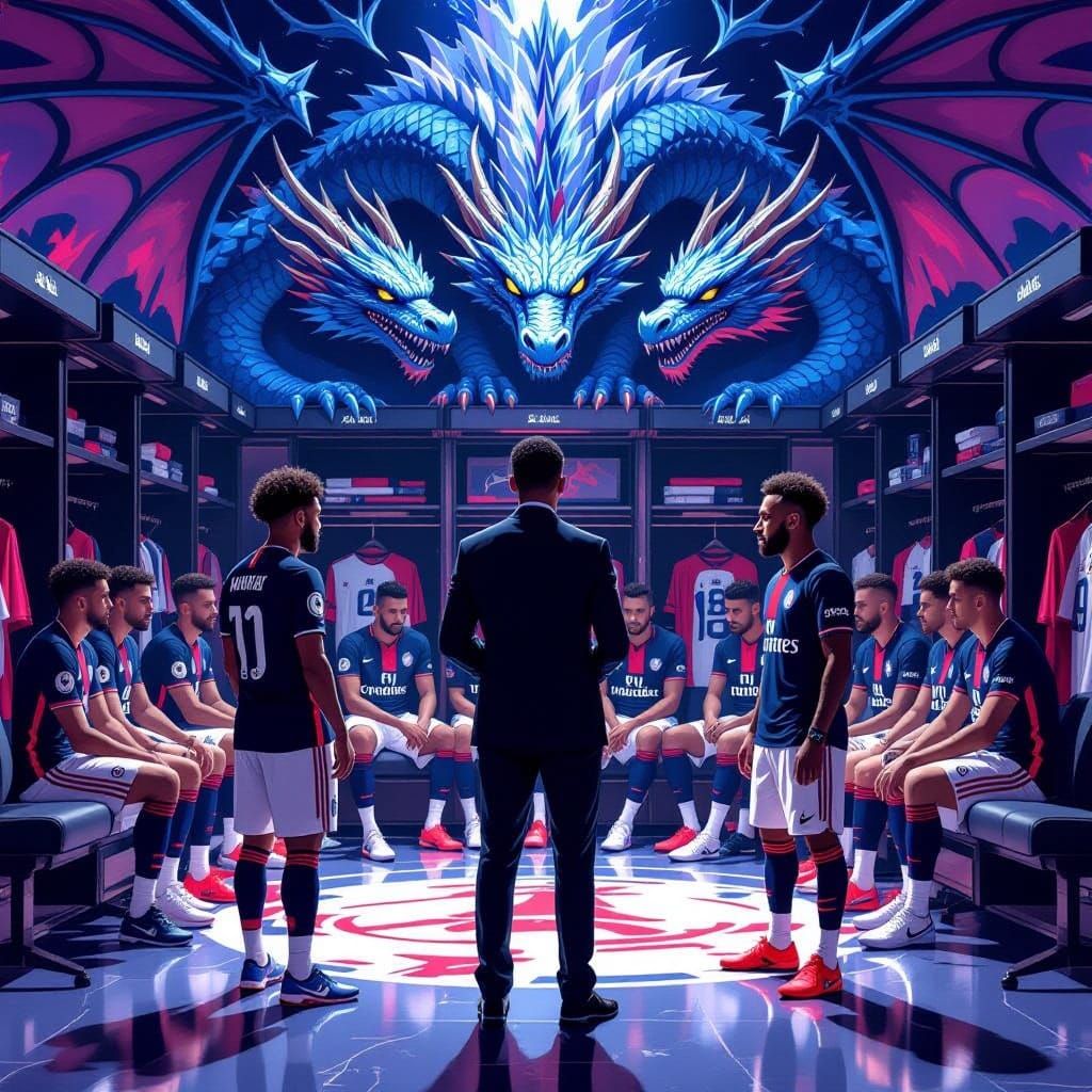 PSG Team Meeting With Dragons in Lavish Locker Room