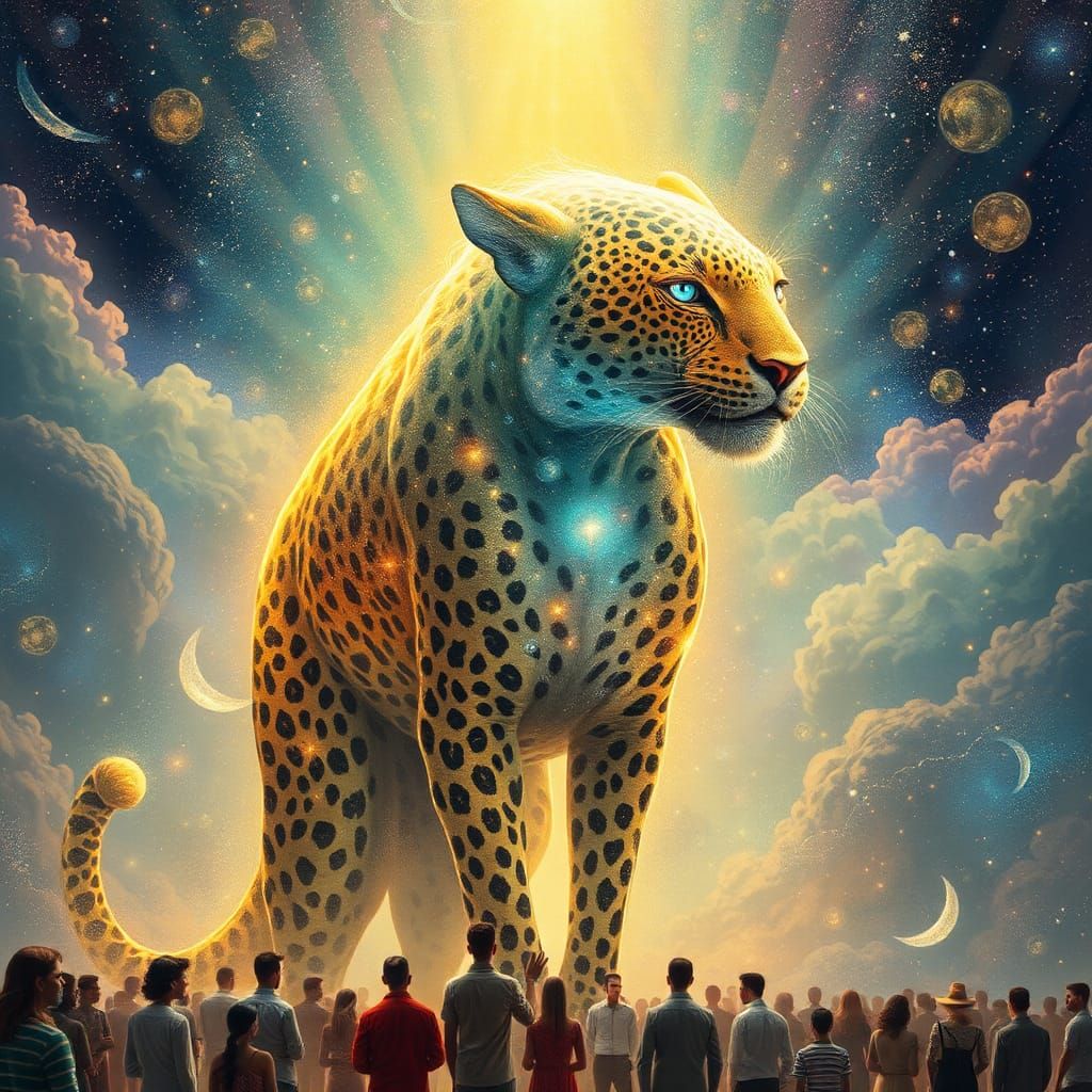 Ethereal Leopard Queen in Celestial Realm