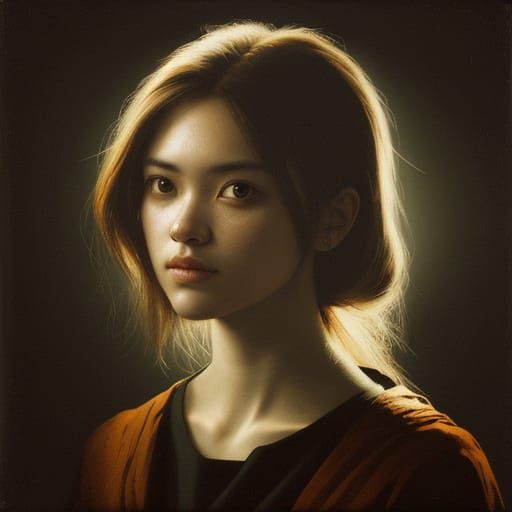 Chiaroscuro Hope in Amber Light