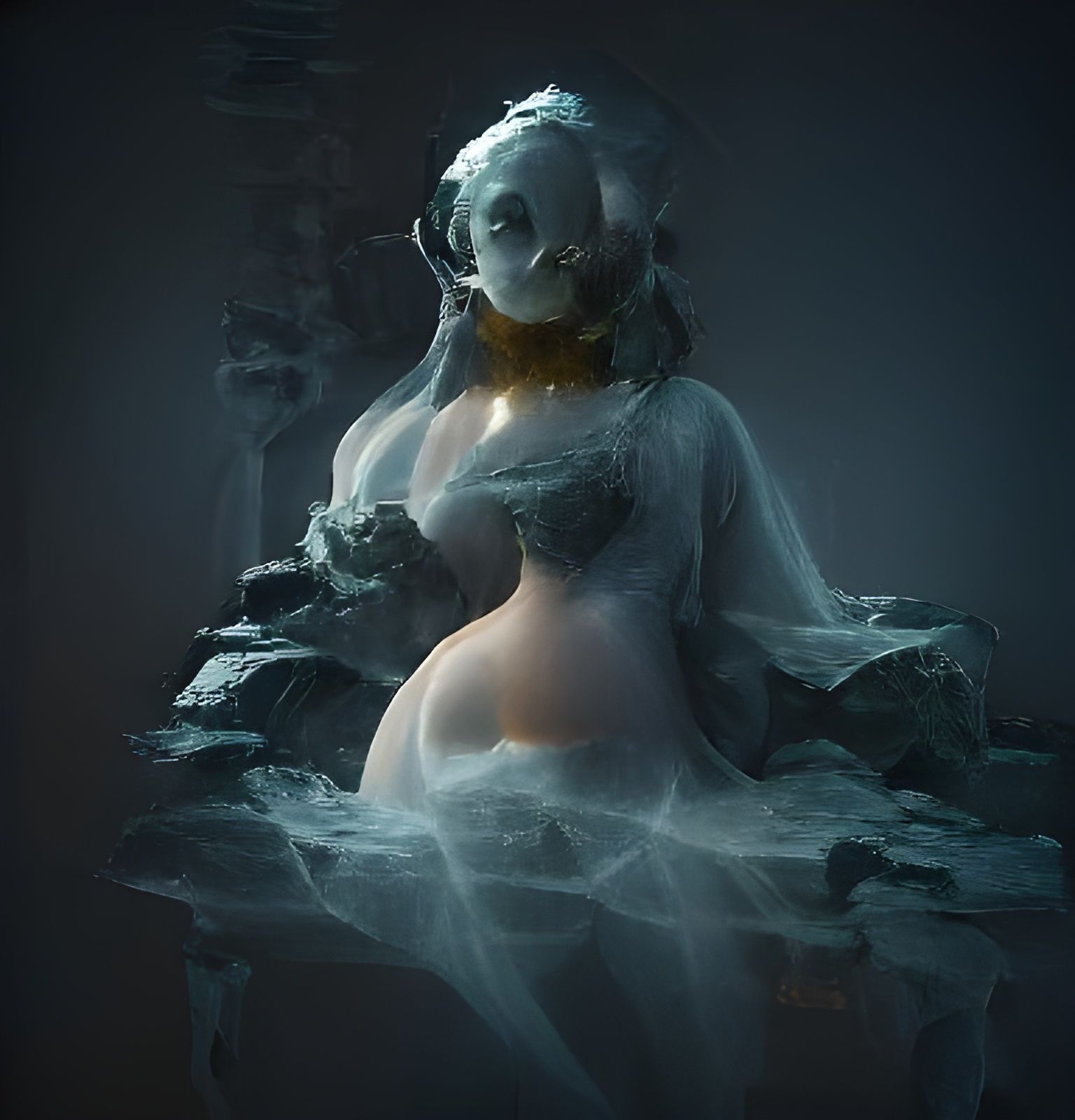 Ethereal Woman: Spectral Beauty in 3D Art