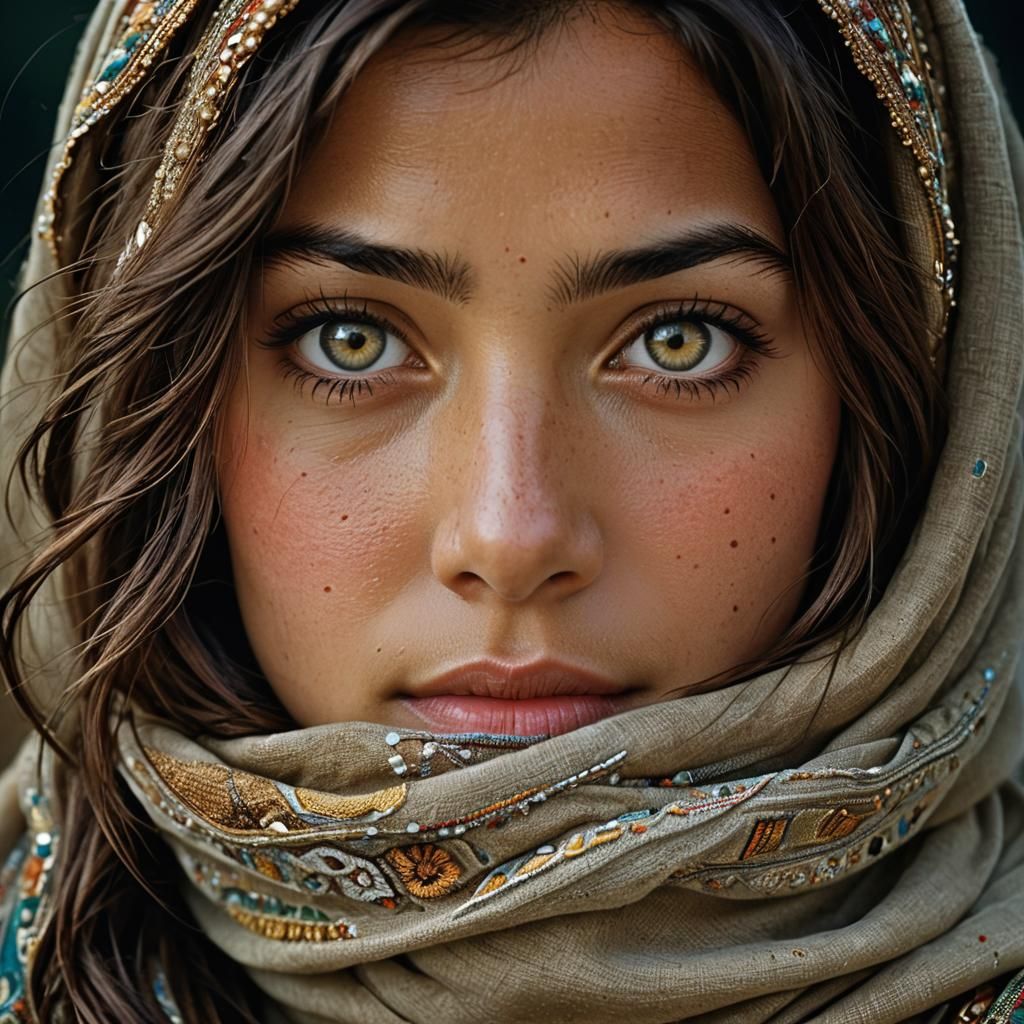 Striking Portrait of a Beautiful Woman with Bokeh