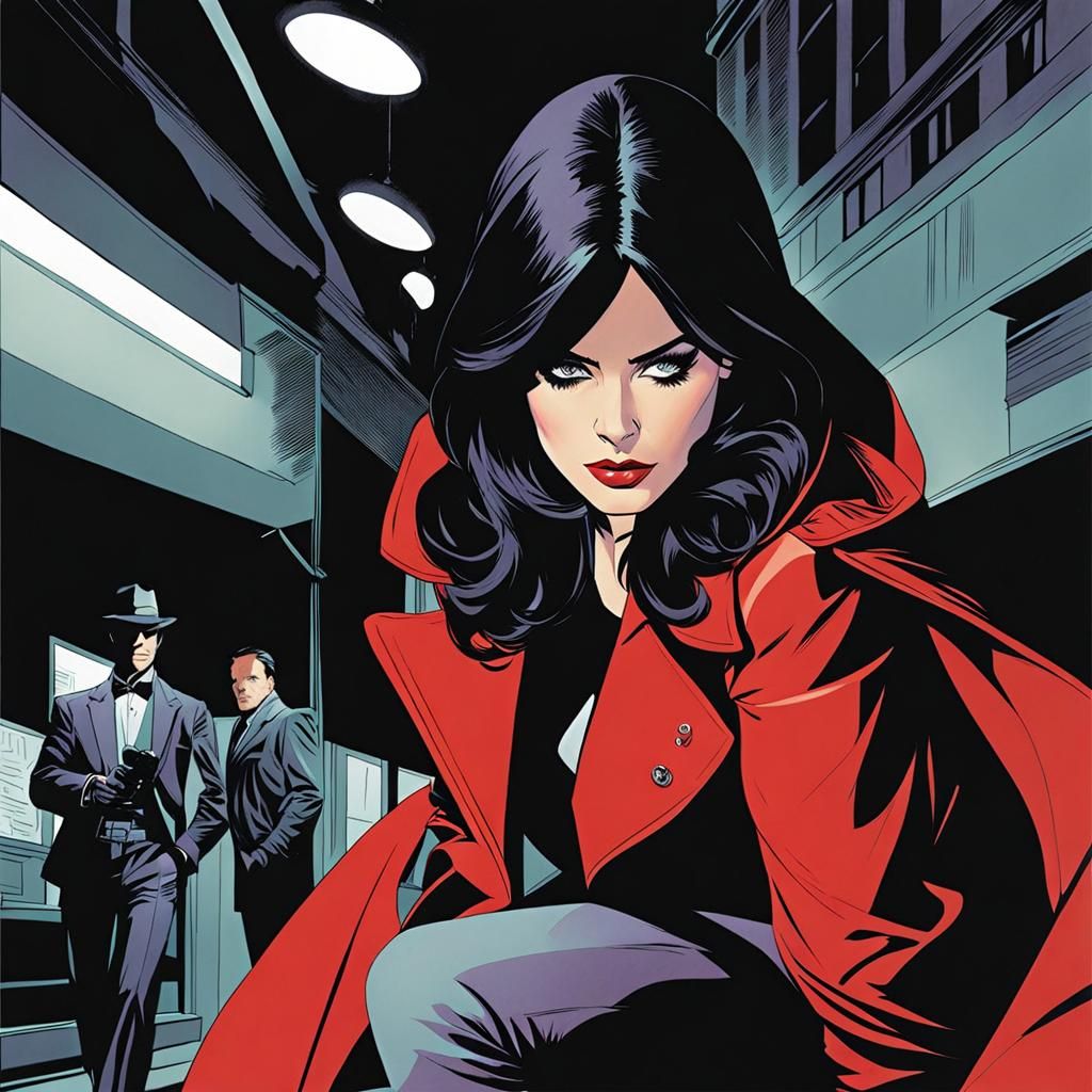 Comic Noir Jessica Jones in Expressionist Style