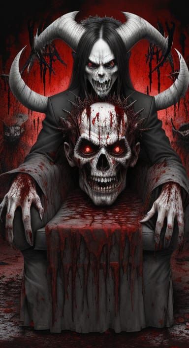 Demonic Psychopath Covered in Blood