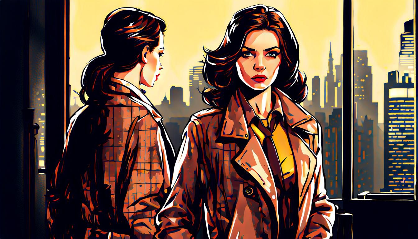 Beautiful Female Detective in Noir Style