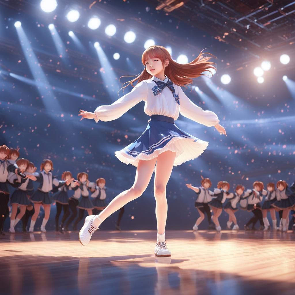 Kim Chaewon on Stage: 3D Anime Art