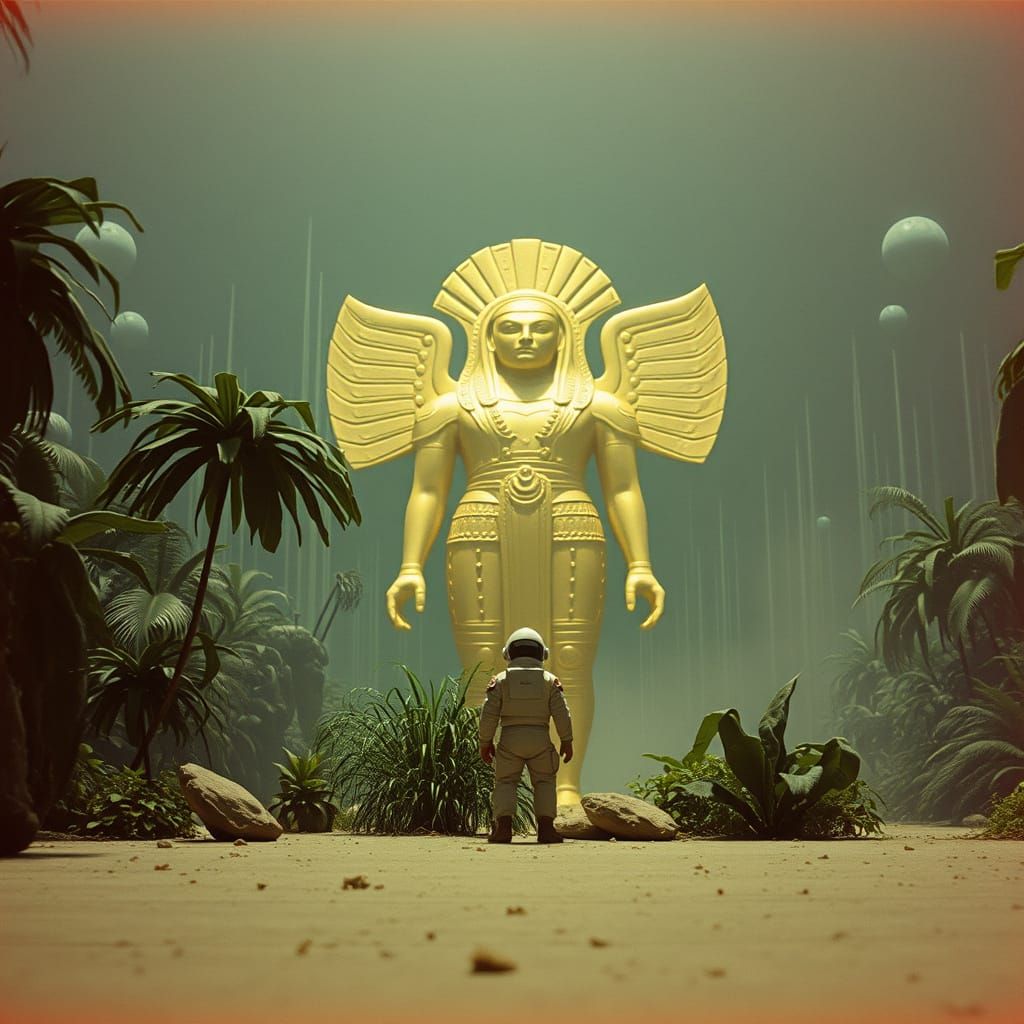 Astronaut's Jungle Discovery: Golden Idol Film Still