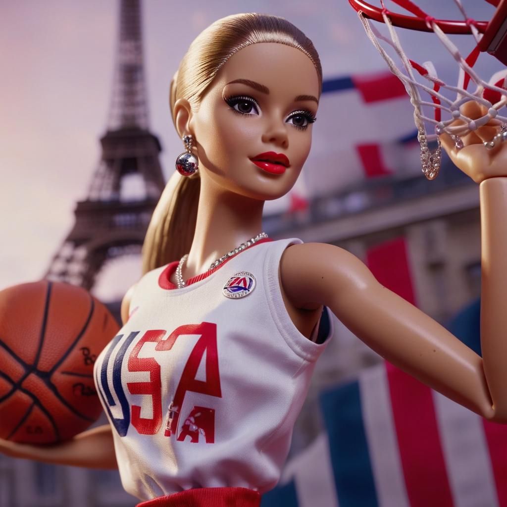 Barbie Slam Dunks at the Paris Olympics
