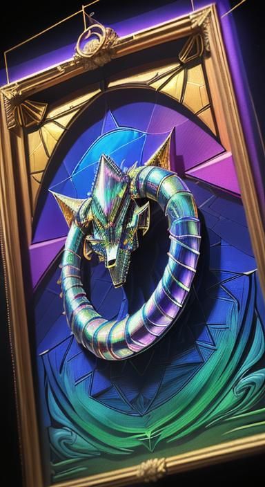 Glowing Crystal Music Frequency Analysis in Cubist Style