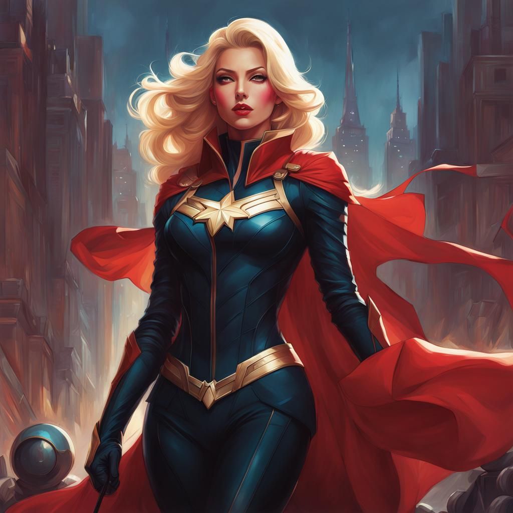Heroic Figure in Windswept Landscape, Artgerm Style
