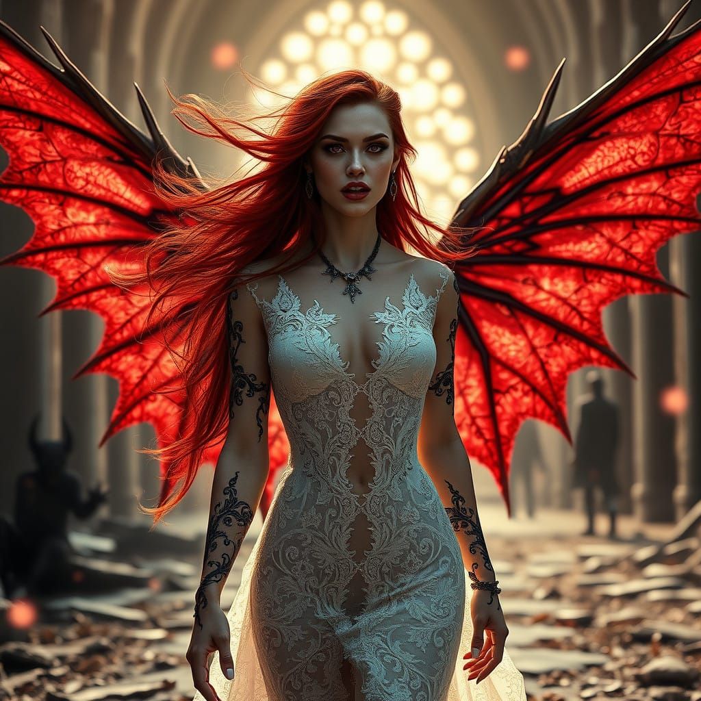 Ethereal Vampire Goddess Unveiled in Gothic Splendor