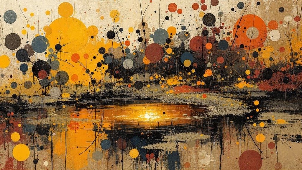 Earthy Abstract Puddle Reflects Organic Expressionism