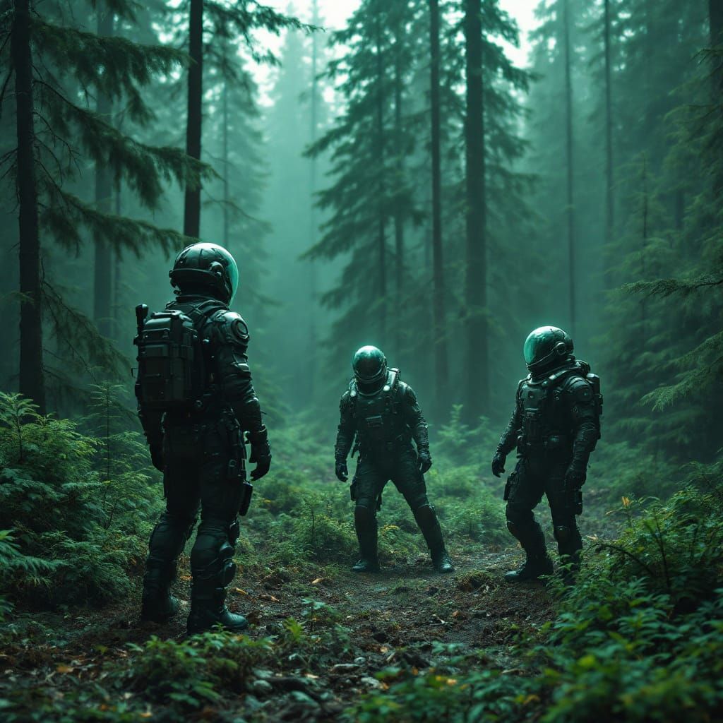 High-Tech Foresters Cut Ancient Trees in Eerie Light