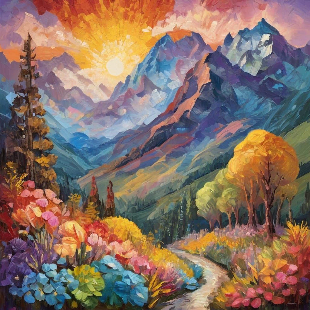 Impressionist Landscape Masterpiece in Gouache