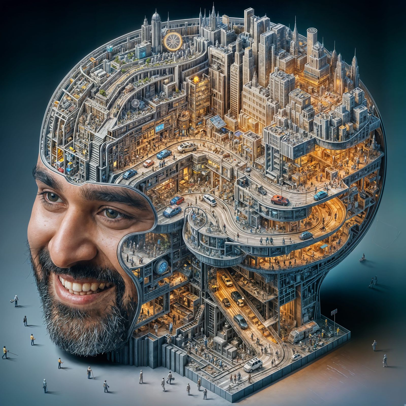 3D Holographic Schematic of Civilization Inside the Mind