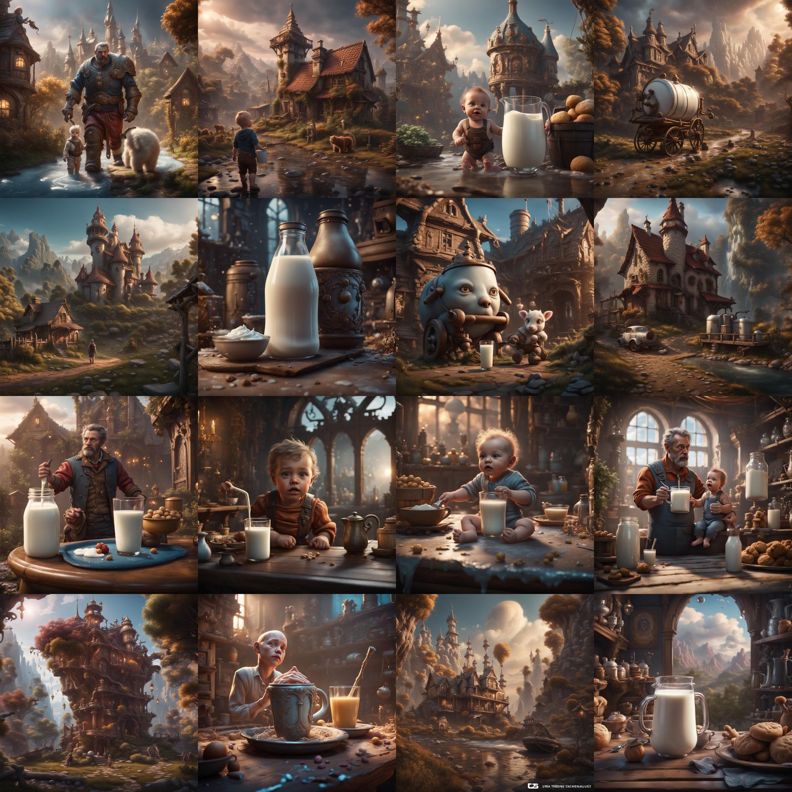 Detailed Matte Painting: Father Delivers Milk