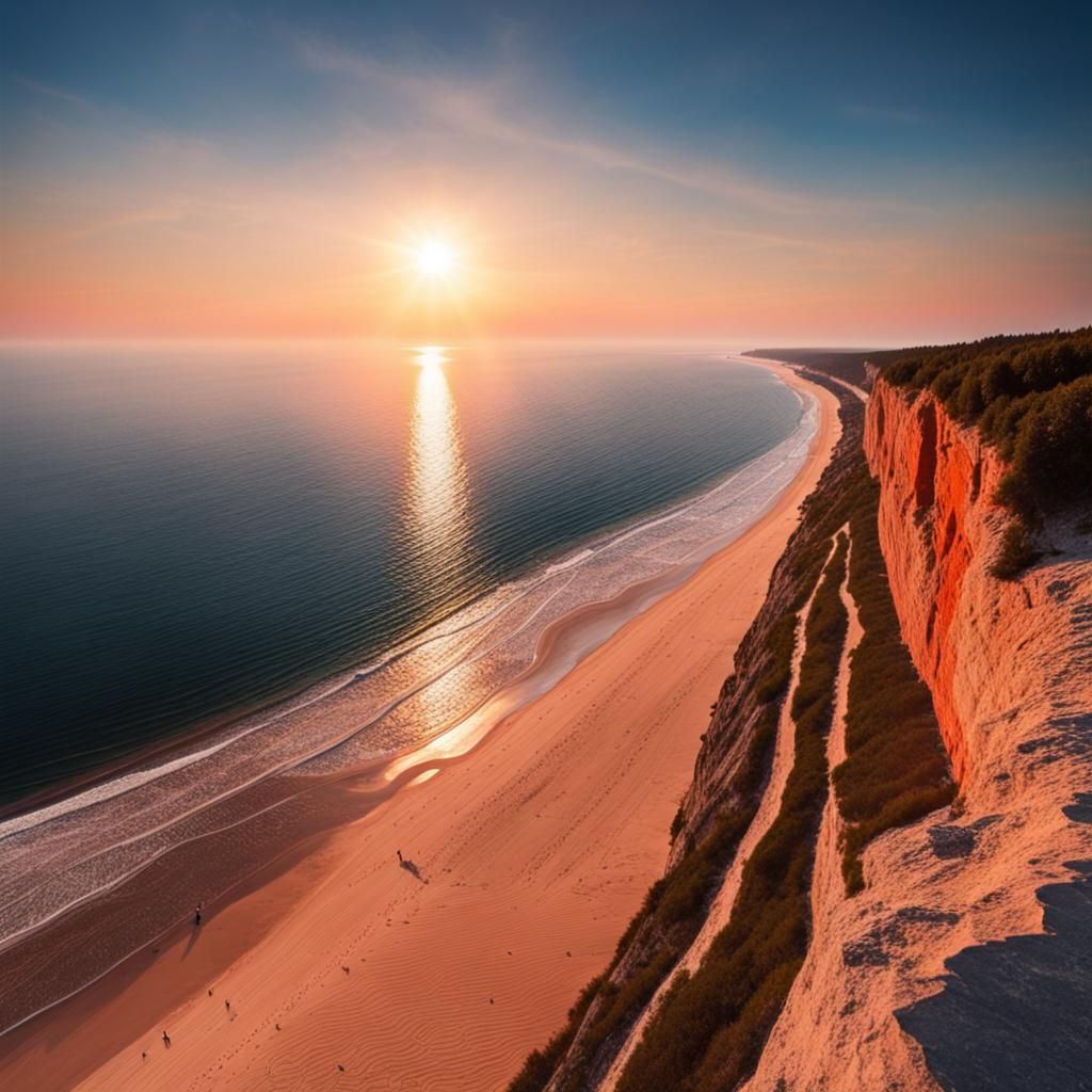 Baltic Sea Cliffs at Sunset: A High-Resolution View