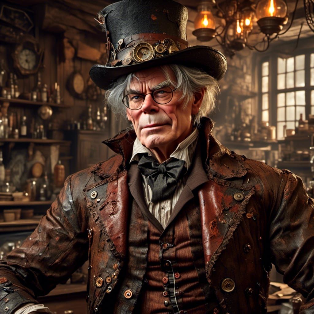 Steampunk Stephen King: Impasto Portrait